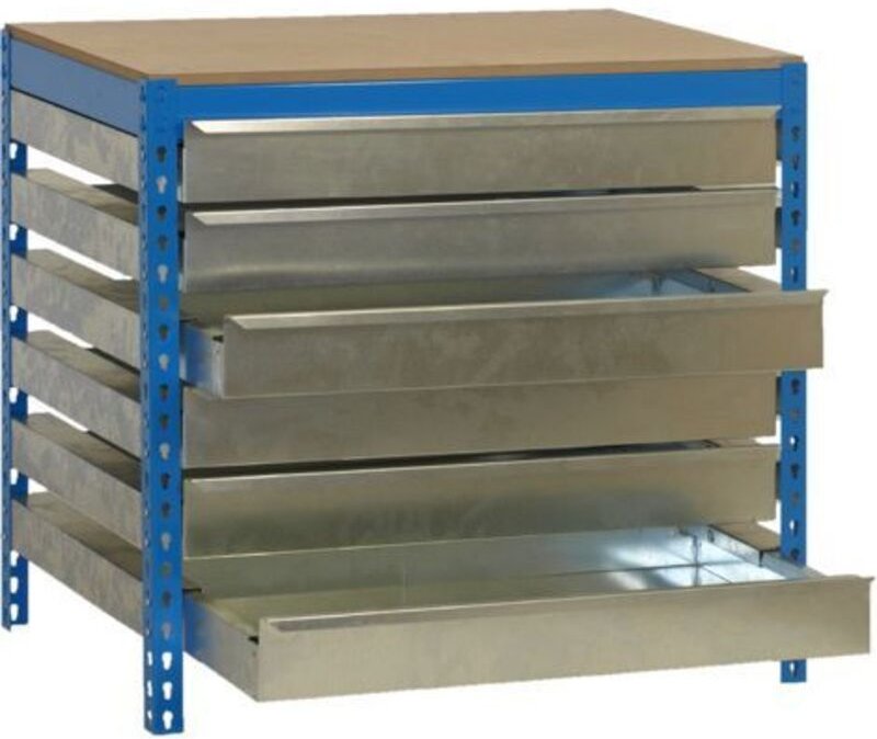 Lagerräumung - SimonRack - Werkbank 6 Schubladen 842x910x610mm Blau Belastung 400Kg - BT5 BOX 900