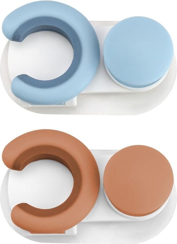 Mopphalter zur Wandmontage aus Silikon, 2er-Pack selbstklebender Mopphalter mit Haken, verstellbarer C-förmiger Mopphake...