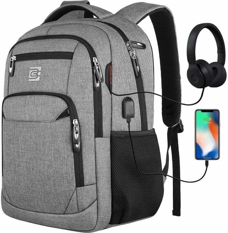 18-Zoll-Laptop-Rucksack mit USB-Ladeanschluss, wasserdichter Laptop-Rucksack und Rucksack mit großem Fassungsvermögen fü...