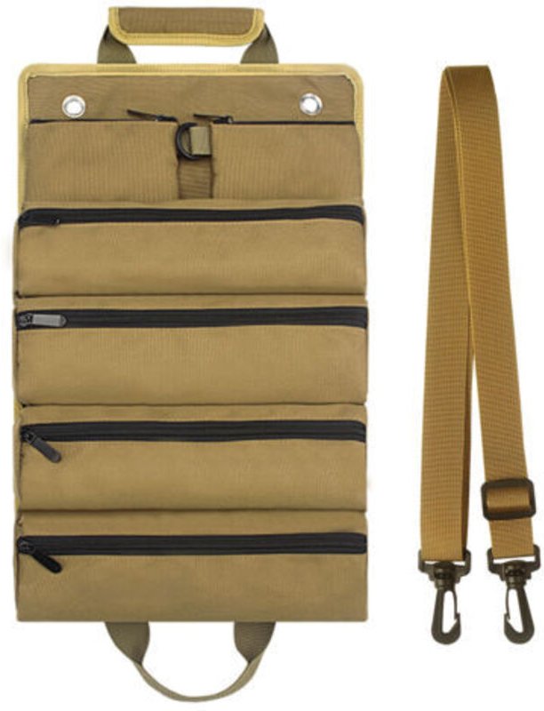 Wasserfester Werkzeugwagen auf Rädern - Rollbare Werkzeugtasche mit Trageriemen & Mehreren Fächern - Robuster Werkzeugko...