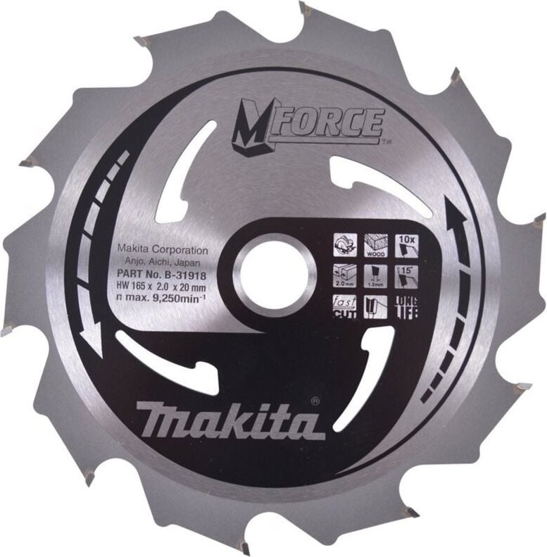 Sägebblatt m-force 165x20x10Z - Makita
