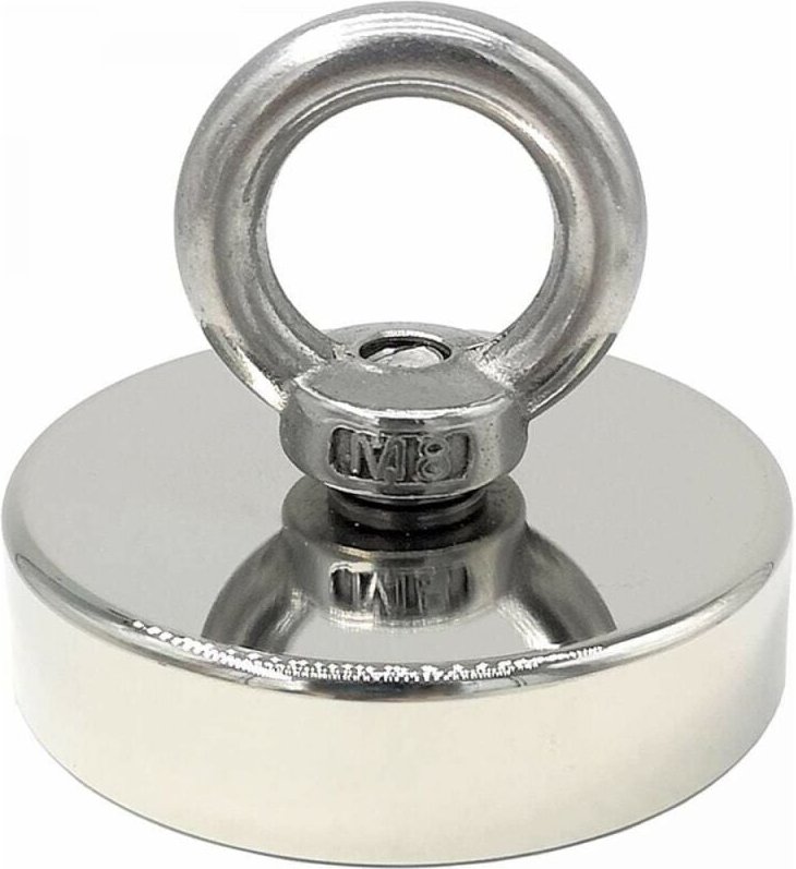 Neodym-Magnet 140 kg Stärke Durchmesser 60 mm, Magnete mit leistungsstarken Heberingen für Industrie und Wissenschaft, M...