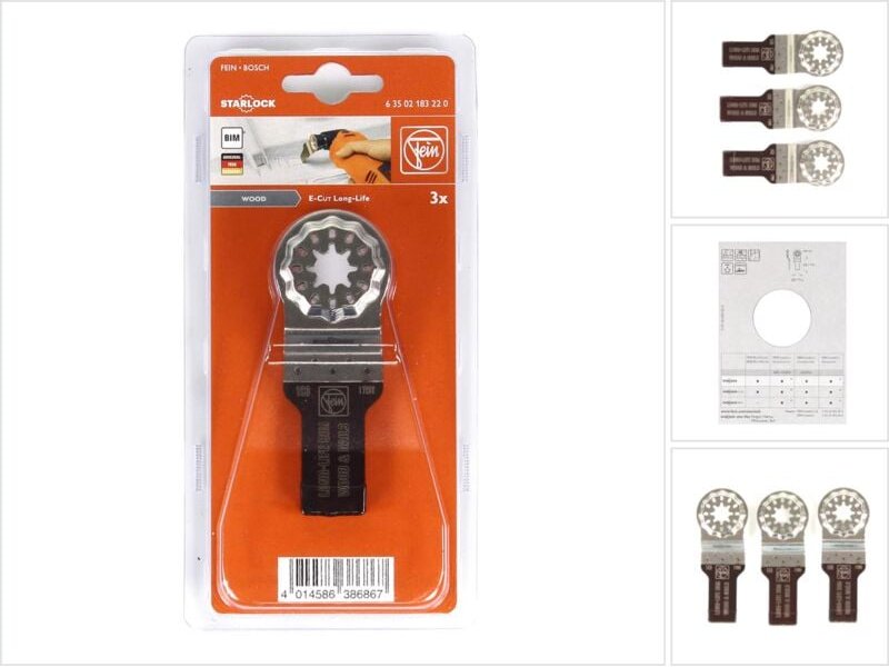 3x E-Cut Long-Life Sägeblatt Starlock 20 mm - 63502183220 - Fein