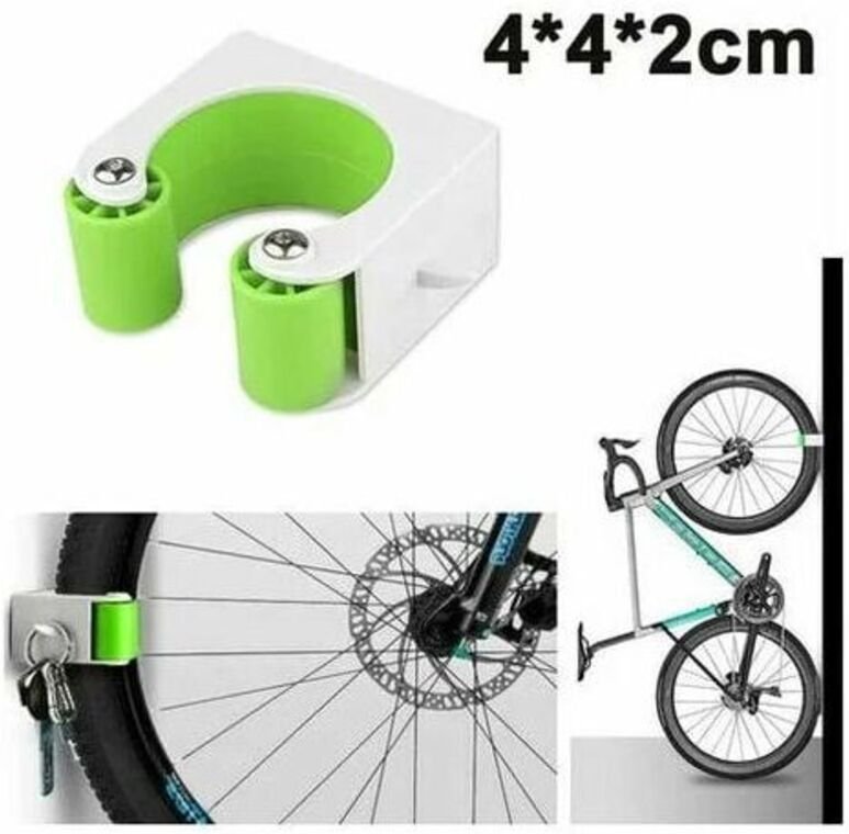 Confezione da 3 fibbie per parcheggio bici, montaggio a parete, MTB, bici da corsa, portaoggetti verticale, clip, suppor...