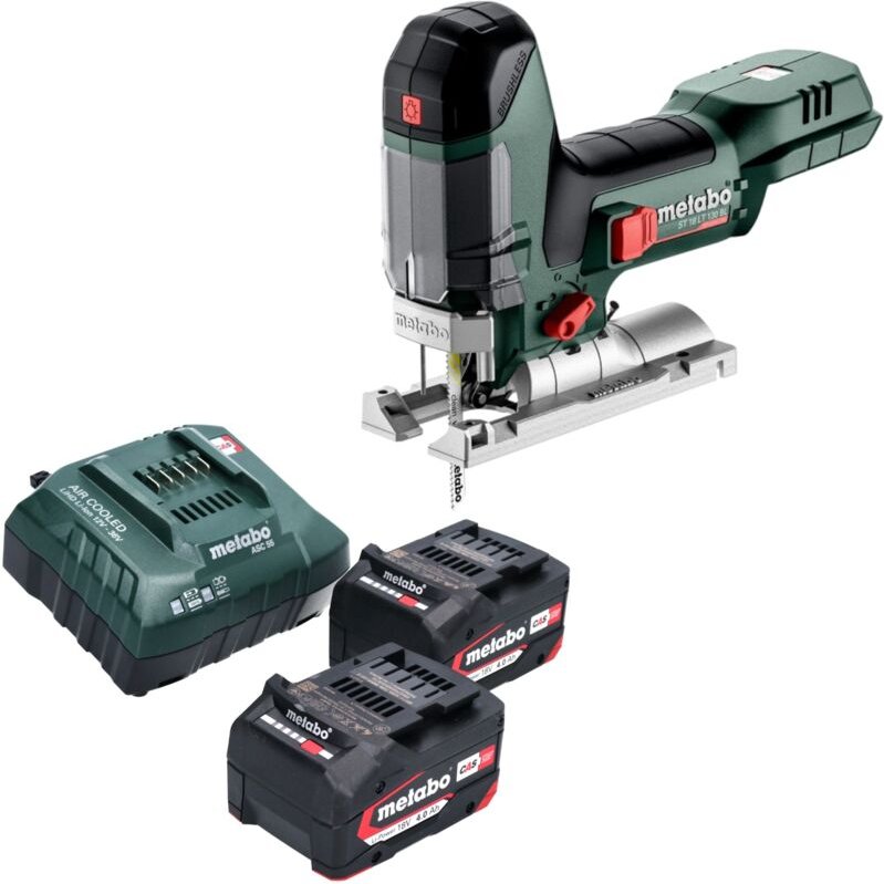 Metabo - st 18 lt 130 bl Akku Stichsäge 18 v 130 mm Brushless + 2x Akku 4,0 Ah + Ladegerät