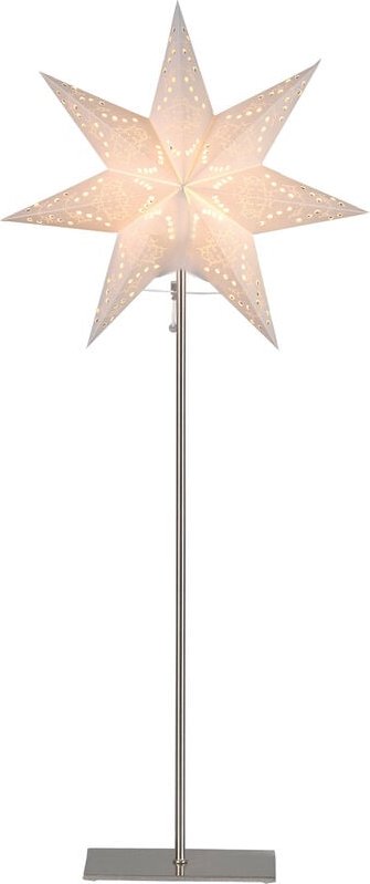 Best Season - Star Trading Stehlampe Weihnachtsstern Sensy von Star Trading, 3D Papierstern Weihnachten in Weiß mit Meta...