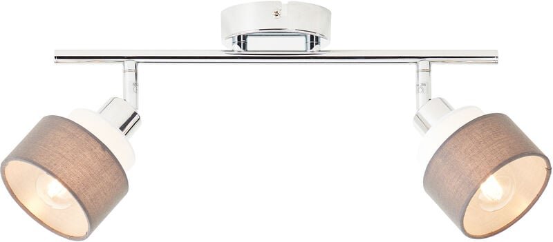 Brilliant Lampe Naples Spotrohr 2flg chrom/grau/weiß Metall grau 2x D45, E14, 28 W