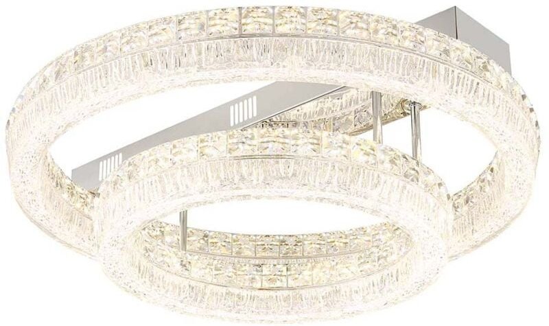 Deckenleuchte Deckenlampe Wohnzimmerlampe verchromt dimmbar Fernbedienung H 23 cm LED