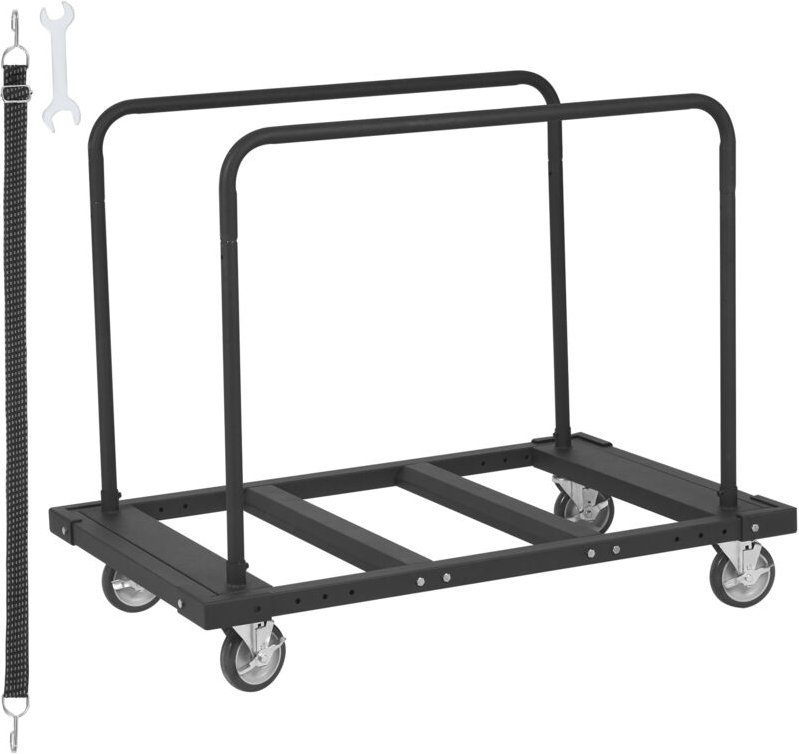 Thumbnail - 1800 lbs Trockenbauwagen, robuster Plattenwagen mit 45,28' x 29,13' Deck, 5' Schwenkrädern, für Garage/Haus/Lager - Moph...
