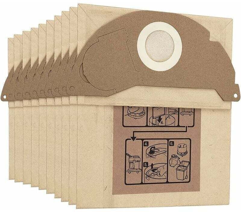 Ersatzbeutel für Kärcher Staubsauger WD2, MV2, WD2250, A2004 und A2054 (10er-Pack) - 6.904322.0