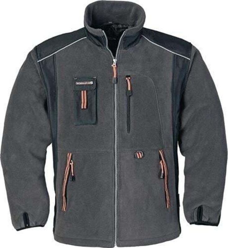 Fleecejacke Größe l dunkelgrau/schwarz/orange