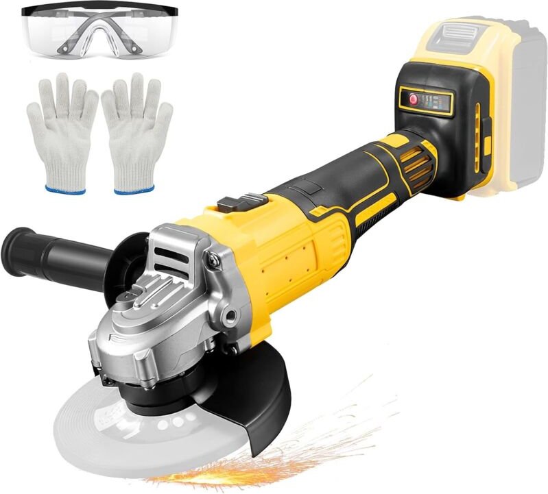 Akku-Winkelschleifer, kompatibel mit DeWalt 20V-Akkus, bürstenloser Motor mit 10000 U/min, 125 mm Scheibendurchmesser, 2...