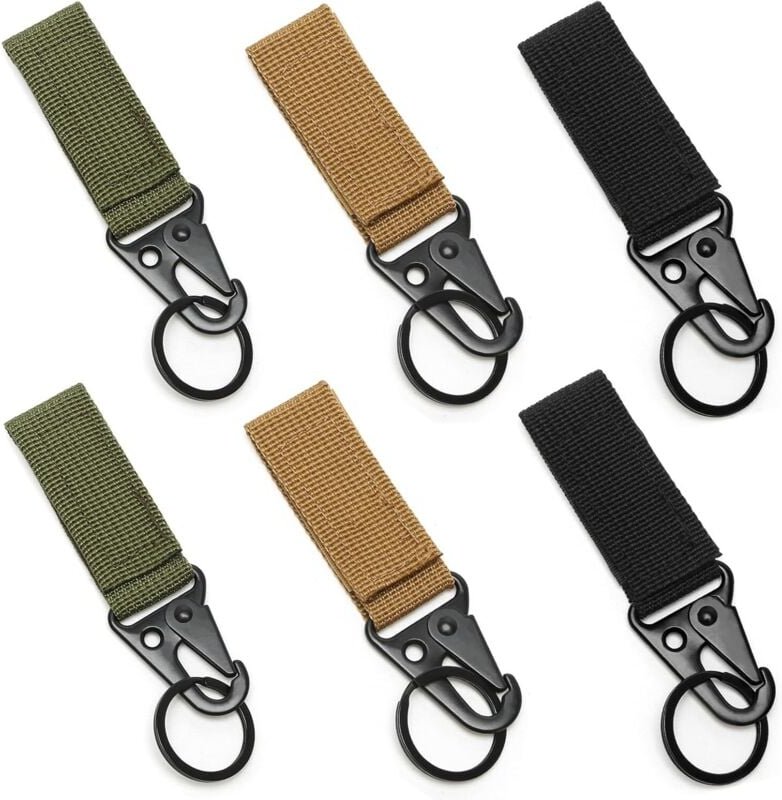 6Pcs Taktische Gürtel Karabiner Nylon Hängen Schlüsselanhänger für Klettern Wandern