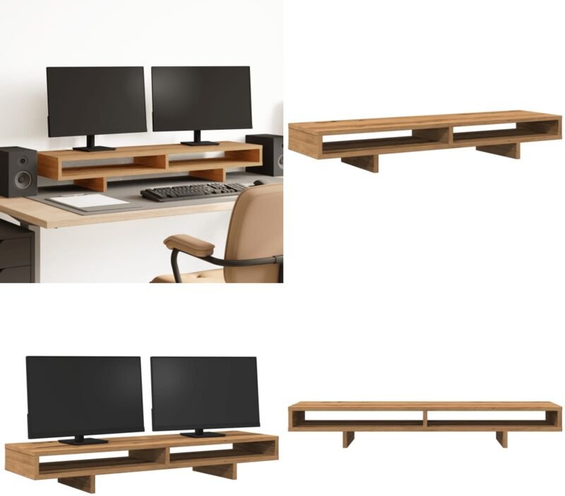 Monitorständer Artisan-Eiche 100x27x15 cm Holzwerkstoff - Monitorhalter Holz - Holz Monitorständer