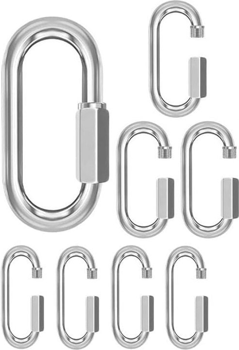 8 Stück Schraubkarabiner Edelstahl Karabinerhaken für Outdoor, Schaukel Camping Kleine Karabiner für Kettenglieder