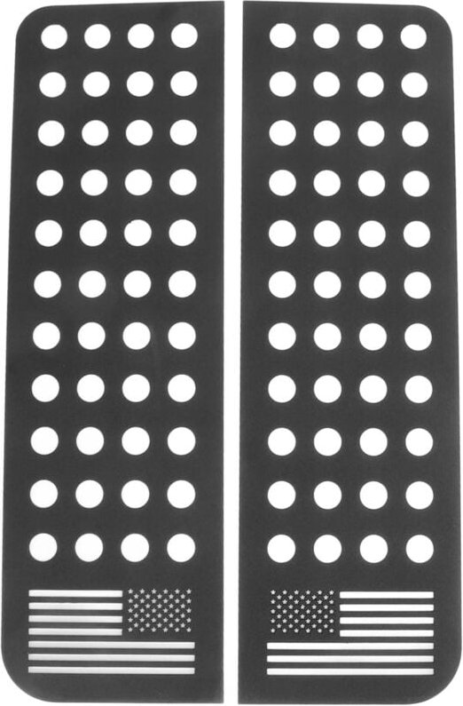 Fensteraufkleber für die Hintere Tür, 2 Stück Aluminiumlegierung, Glasscheiben-Flaggenstreifen-Aufkleber für jk Unlimite...