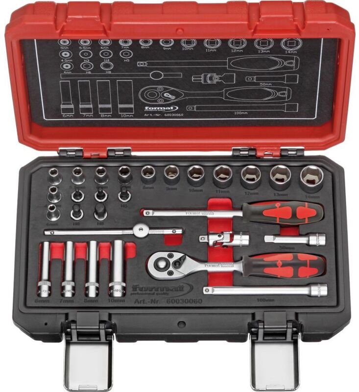Steckschlüssel-Garnitur 1/4' 28-teilig - Format