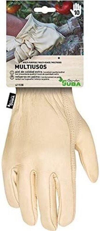 Verstärkter Gartenhandschuh aus genarbtem Leder, Größe 10 JUBA