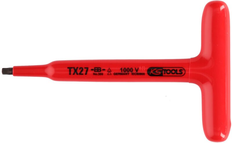 Ks Tools T-Griff-Torx-Stiftschlüssel mit Schutzisolierung, T27, 160 mm