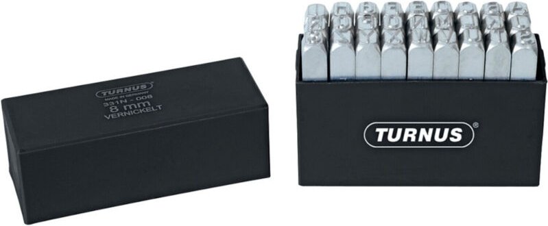 Schlagbuchstaben-Satz vernickelt Schrifthöhe 4mm KUKKO