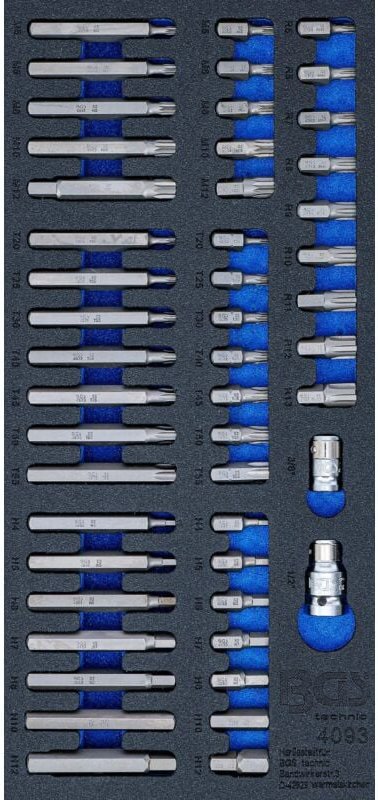 Werkstattwageneinlage 1/3: Kombi-Bit-Satz 49-tlg.