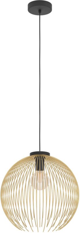 Eglo Hängeleuchte Venezuela schwarz gold 40 x 110 cm E27 Deckenlampen & Kronleuchter