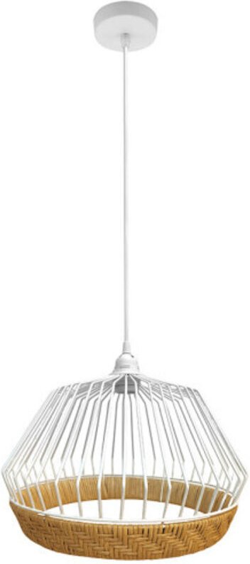 Hugo - fabrilamp Hängeleuchte de Decke 1xe27 Weiß/Natur 25d