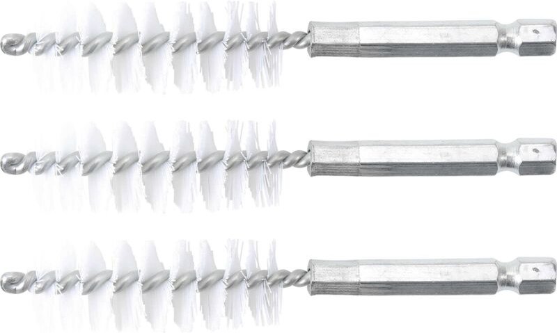 Nylonbürste 17 mm Antrieb Außensechskant 6,3 mm (1/4') 3-tlg.