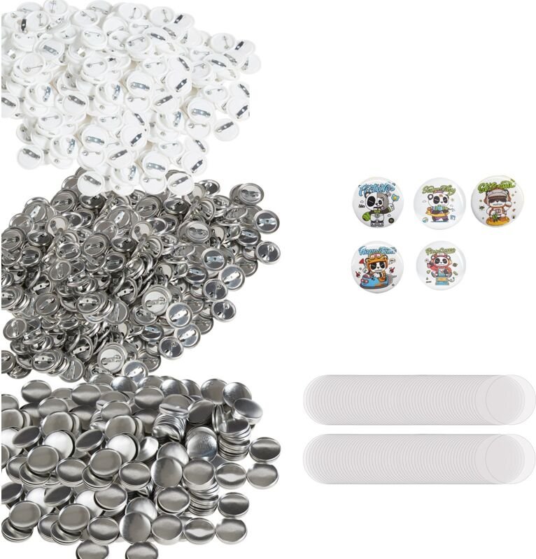 VEVOR Buttonmaschine Knopfmachermaschine Zubehör Badge Punch Press 25 mm, DIY Badge Press Machine Ersatzteile 500 Stk. A...