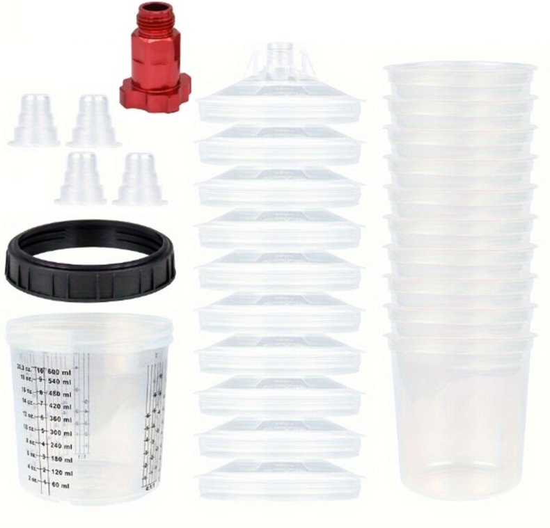 600 ml Einweg-Farbbecher mit Anschlusssprüher Mischtyp h/o Schnellsprühen 16X1,5 mm Außen