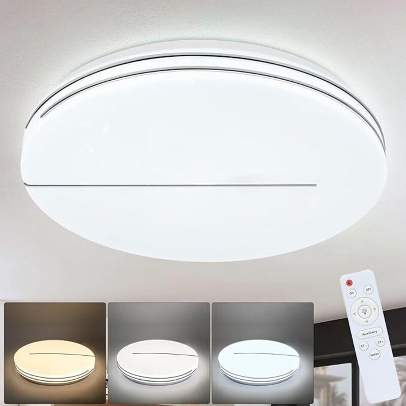 GBLY Deckenlampe LED - Ø40cm Wohnzimmerlampe Dimmbar mit Fernbedienung 44W Sternenhimmel Modern Schlafzimmer Rund für Kü...