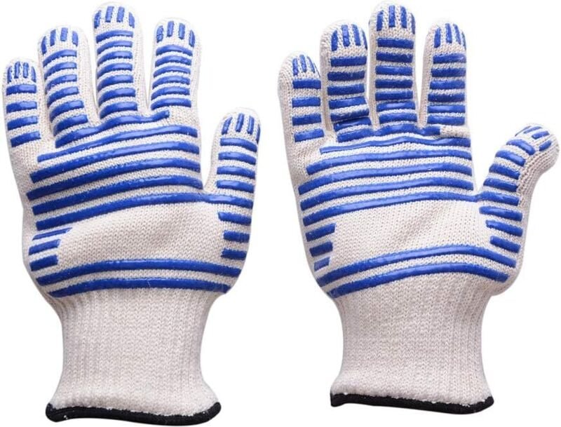Shining House - Extrem hitzebeständige Grillhandschuhe/Ofenhandschuhe, rutschfeste Topflappen mit Silikonbeschichtung (b...