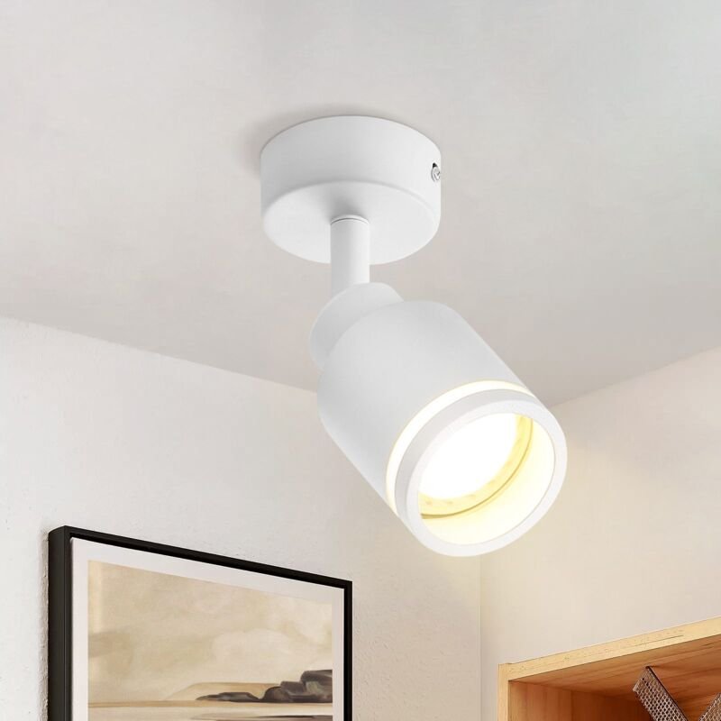 Thumbnail - Deckenstrahler Weiß Modern Deckenleuchte: 1 Flammig Schwenkbar Deckenspots Metall GU10 Spots Deckenlampe Innen Wandstrah...