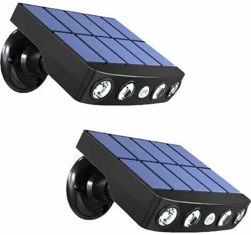 Solarleuchte Außen, Solarbeleuchtung, Bewegungsmelder, wasserfest, Solar Außenleuchte, 2 Stück, schwarz