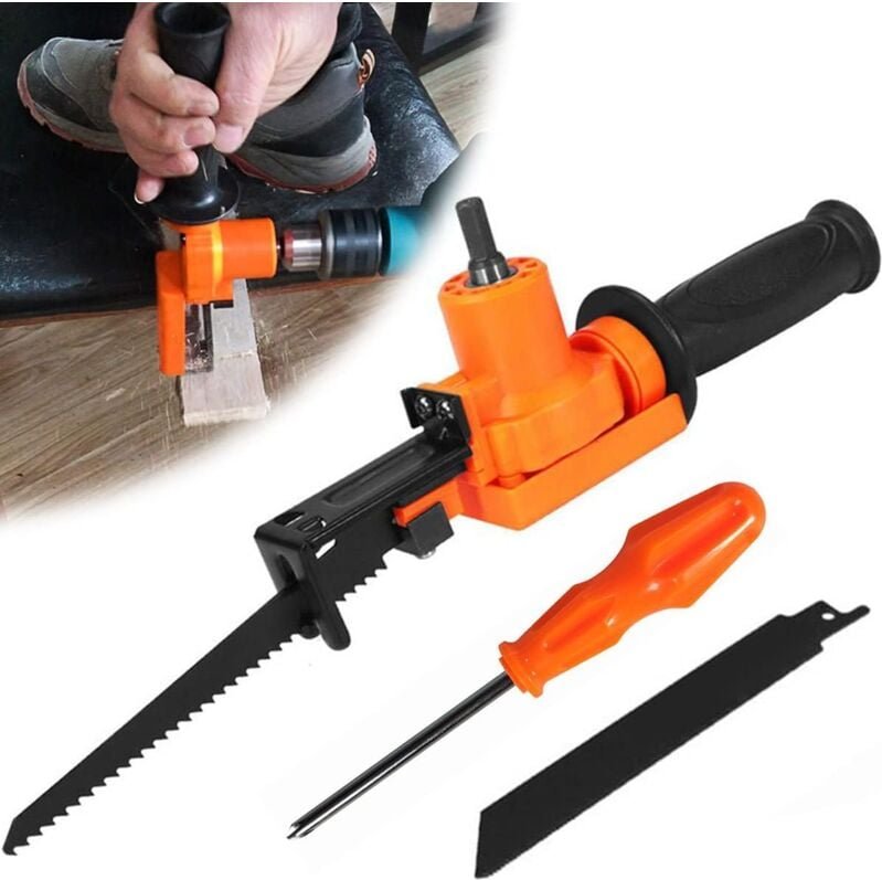 Memkey - Elektrische Bohrmaschine, modifizierte elektrische Säge, elektrische Säbelsäge, Holz-Doppelblatt-Kolbensägen-Ad...