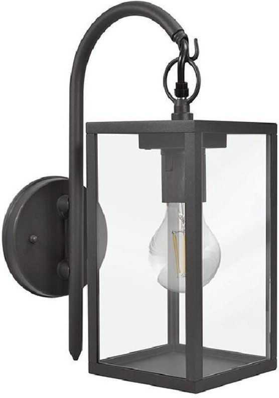 Malmo E27 nach unten gerichtete Gartenwandleuchte IP44 schwarz Goldlux