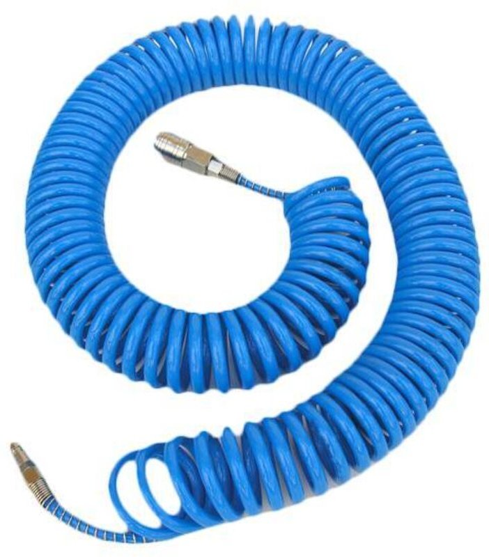 ADLER PNEUMATISCHER SPIRALSCHLAUCH 6,5 x 10 mm 15 m POLYURETHAN, MIT KUPPLUNGEN