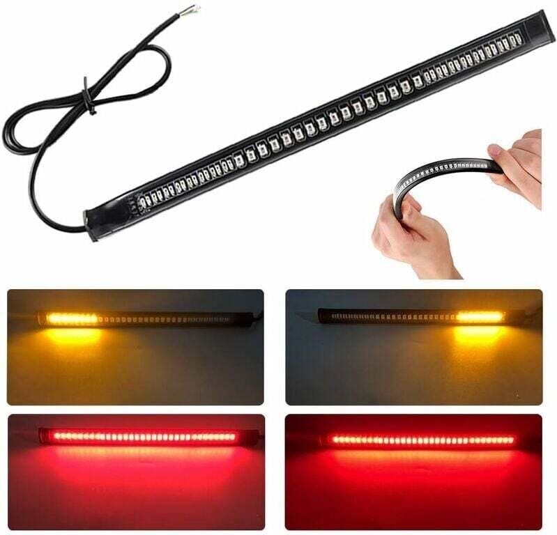 Ultradünne Motorrad-Rücklichtleiste 48 LED 2835 3014 SMD – flexibler universeller 12-V-LED-Streifen –