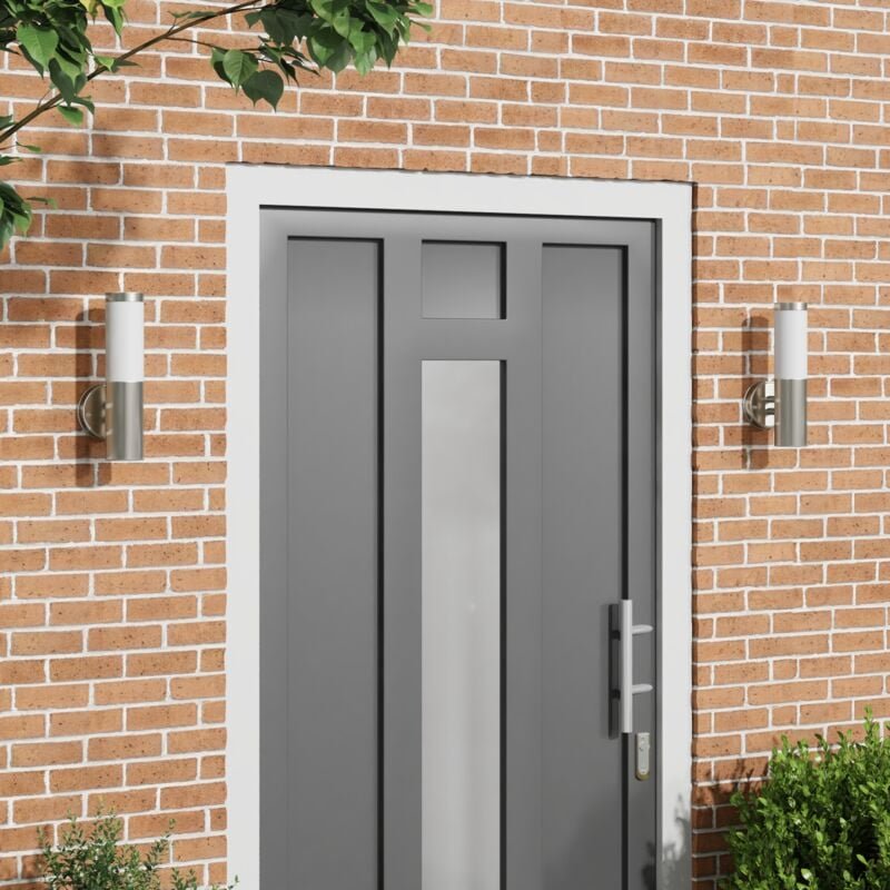 Außenwandleuchte 2 Stück Silber Edelstahl IP44 vidaXL191747