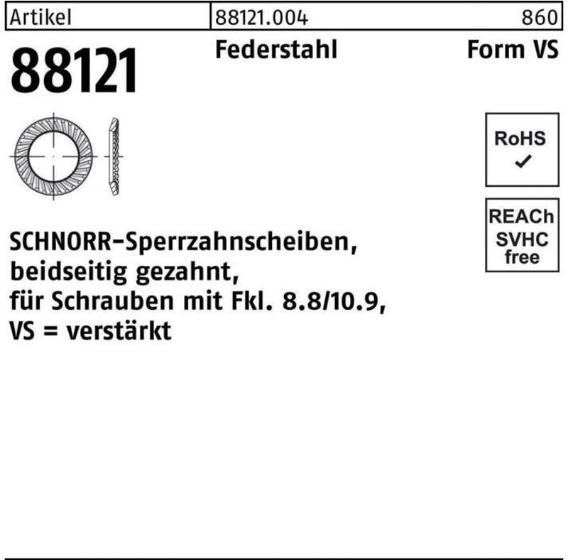 Thumbnail - Sperrzahnscheibe r 88121 beidseitig gezahnt vs 5 x 9 x1 Federstahl