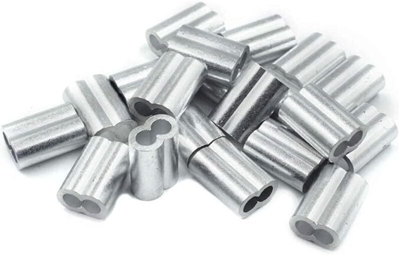 Thumbnail - Shining House - 20 x Aluminium-Crimphülse mit Doppelhülse, 6,0 mm, Aluminiumhülse, Crimpzange, Crimphülse, Crimphülse, K...