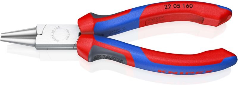 Knipex - 22 05 160 Werkstatt Rundzange Gerade Chrom-Vanadium Elektrostahl 160 mm