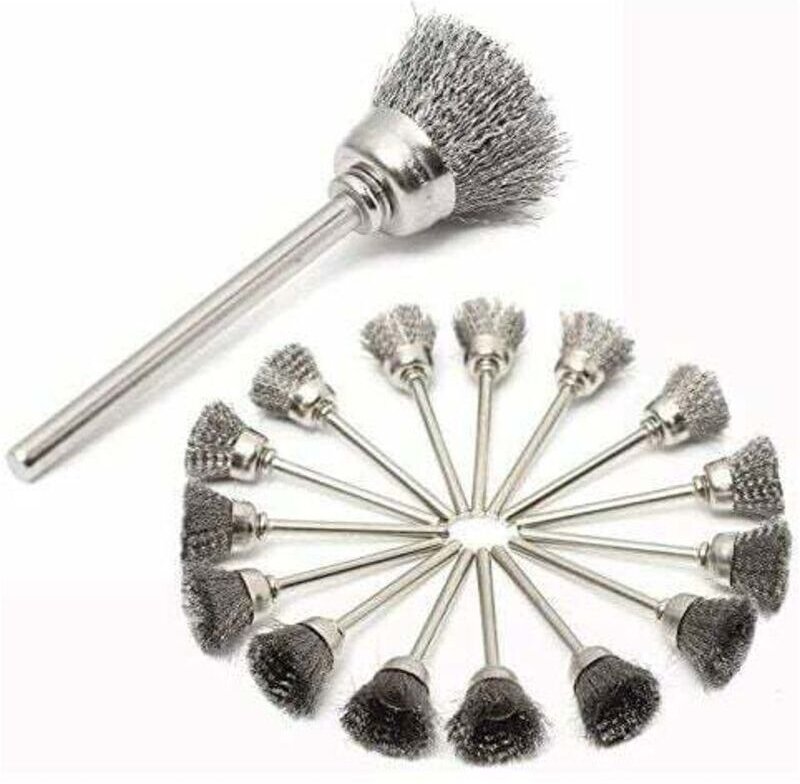 45-teiliges Set aus Edelstahl-Drahtbürsten für Bohrmaschinen, Dremel-Bürsten und Zubehör für Rotationswerkzeuge zum Rein...