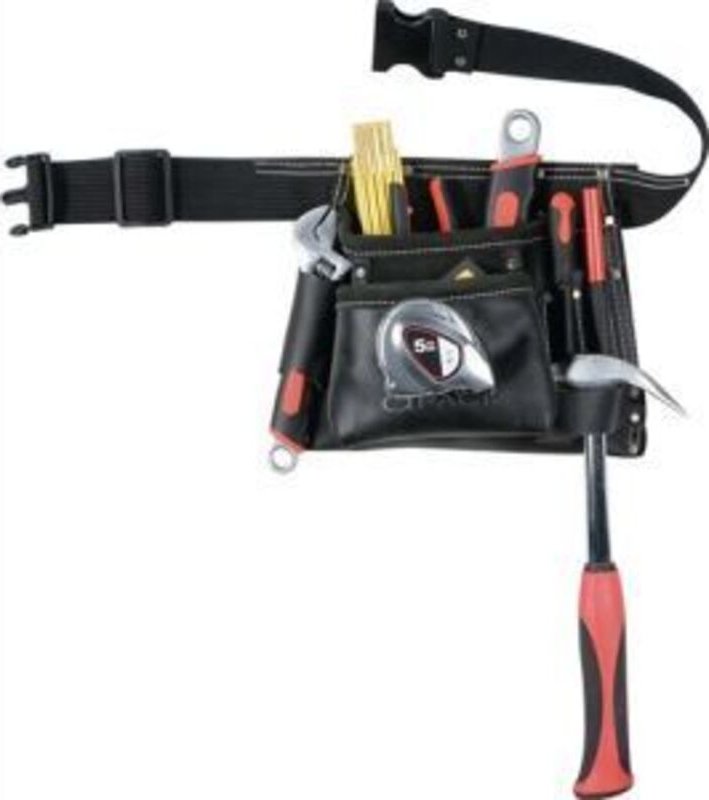 Toolvizion qp Werkzeugtasche inkl. Gürtel, Spalt Veloursleder schwarz