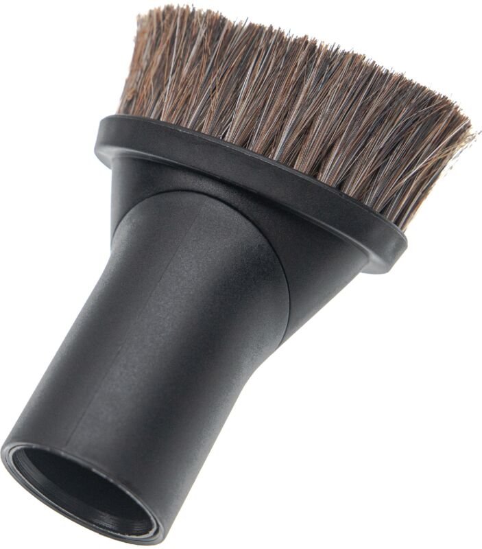 vhbw Saugpinsel für Staubsauger mit 35/32mm Anschluss - Rundbürste + Adapter, mit Rosshaarborsten