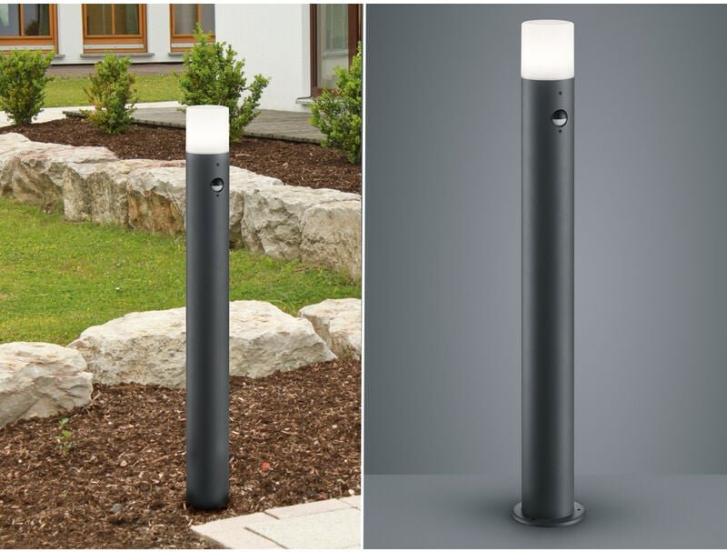 Trio - Pollerleuchte hoosic mit Bewegungsmelder in Anthrazit, Höhe 80cm