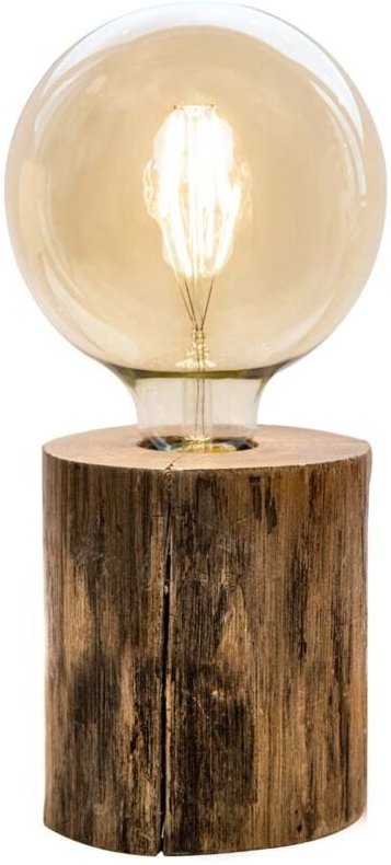 Tischleuchte Beistelllampe Leselampe Metall Holzoptik Schiebeschalter H 10 cm