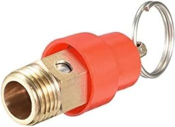 Sicherheitsventil, Luftkompressor-Druckbegrenzungsventil, G1/4-Stecker, 115 psi, eingestellter Druck, rote Kappe, 1 Pack...