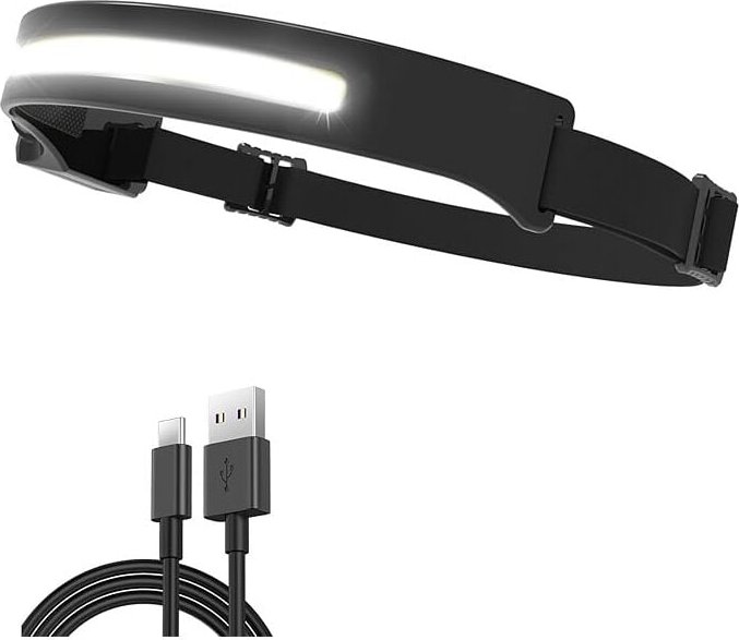 Thumbnail - Outdoor Vibes Weitwinkel Stirnlampe Kopflampe Led USB Wiederaufladbar Sensor Headlamp Kopfleuchte Stirnleuchte Headlight...