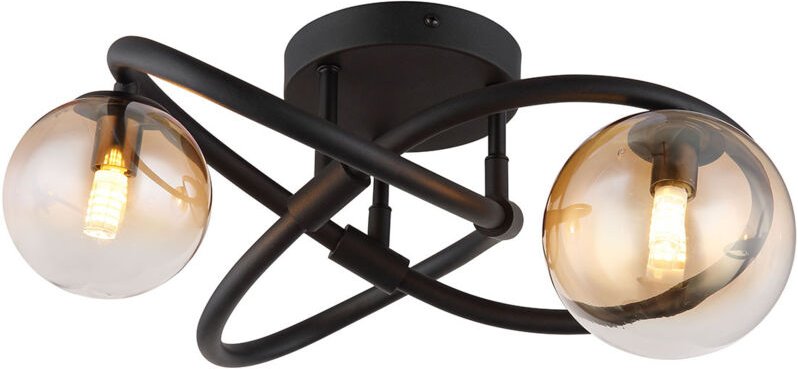 Thumbnail - Globo - deckenleuchte - Tuberius - schwarz - glas metall - Ø 41cm